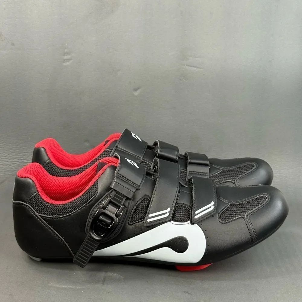 Peloton Cycling Shoes red black white mens size 12 (45)
